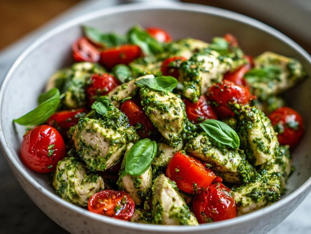 30-Minute Cottage Cheese Pesto Chicken Salad You’ll Crave