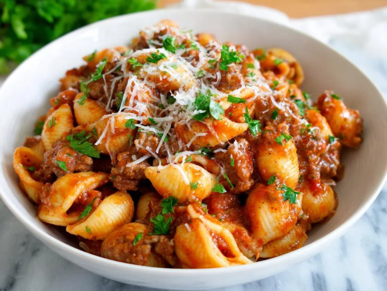 Creamy Beef and Shells