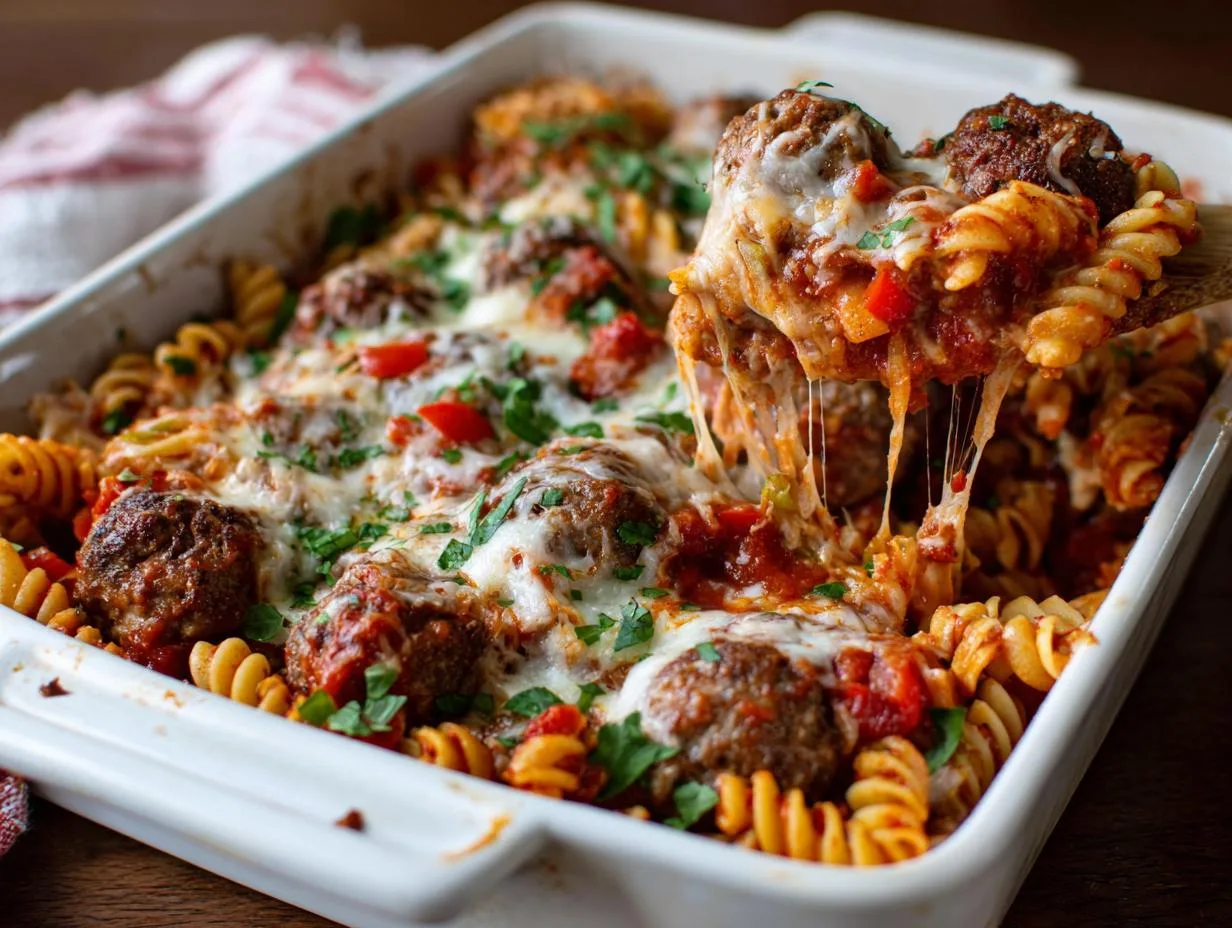 35-Minute Dump and Bake Meatball Casserole That Saves Dinner