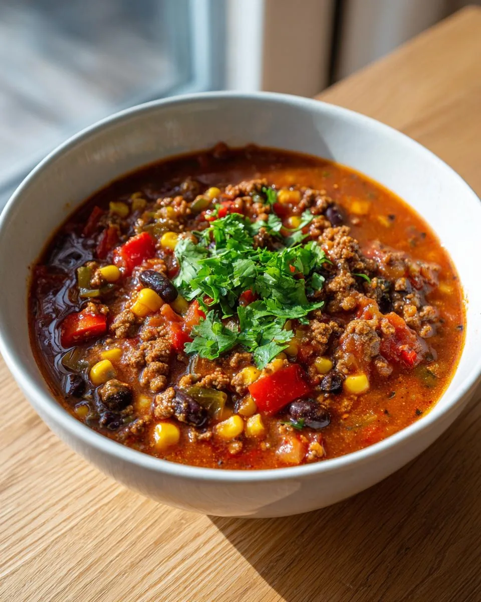 Easy Ground Beef Taco Soup - detail 1