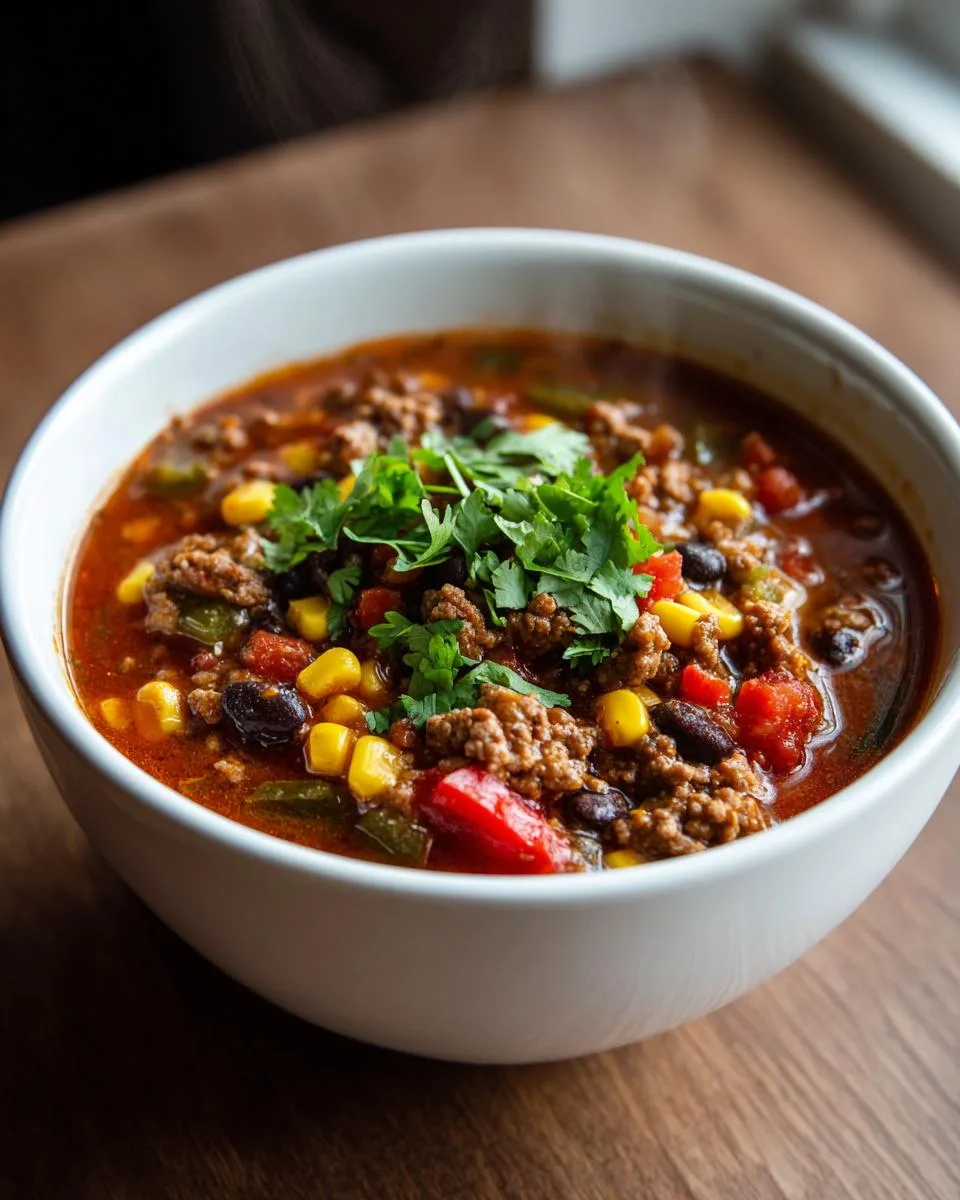 Easy Ground Beef Taco Soup - detail 2