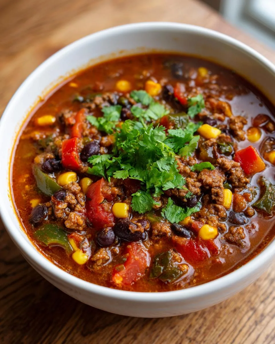 Easy Ground Beef Taco Soup - detail 3