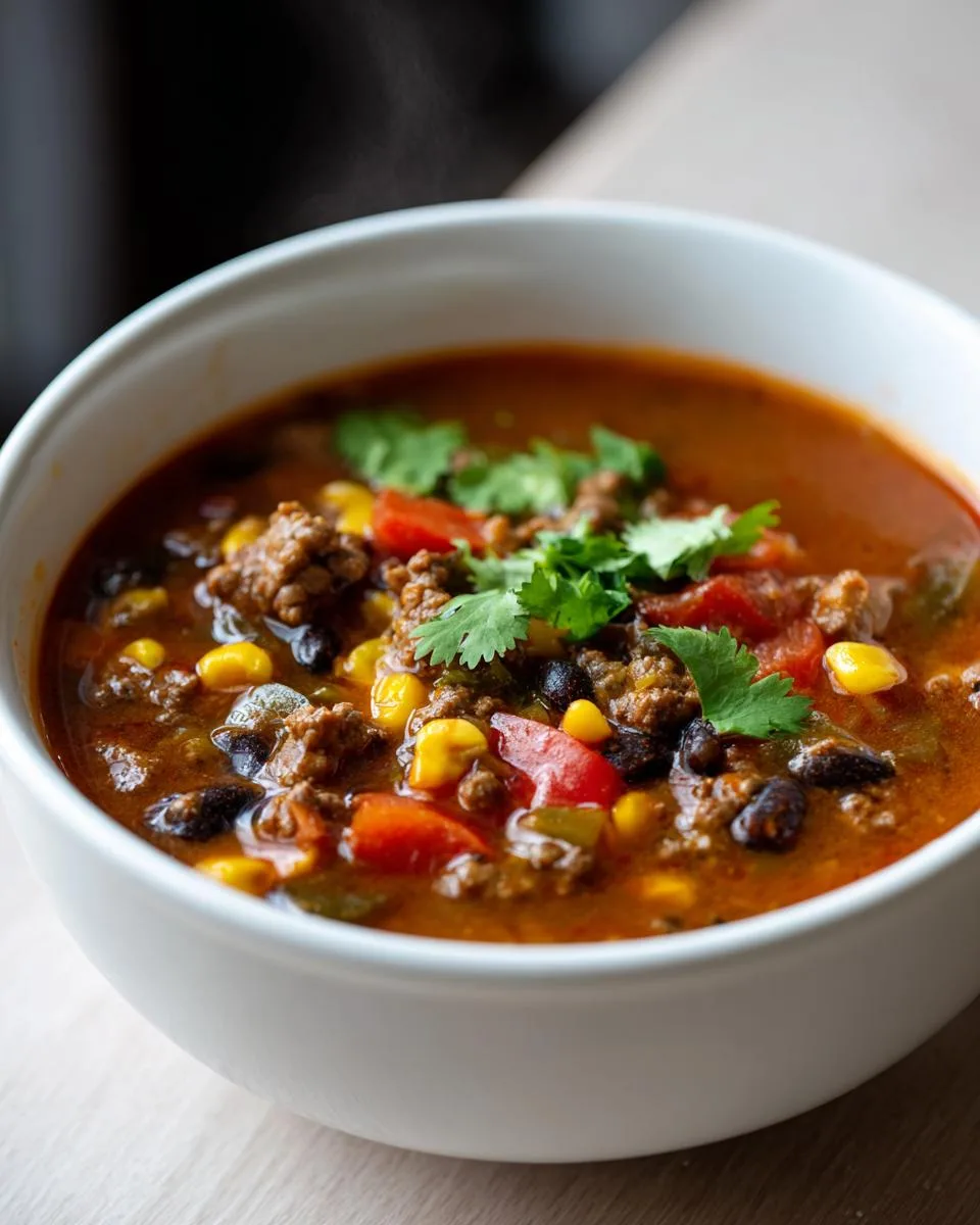 Easy Ground Beef Taco Soup - detail 4