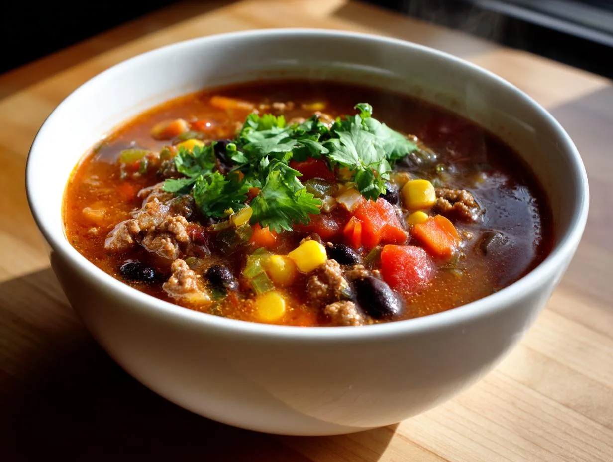 40-Minute Easy Ground Beef Taco Soup That Wows Every Time