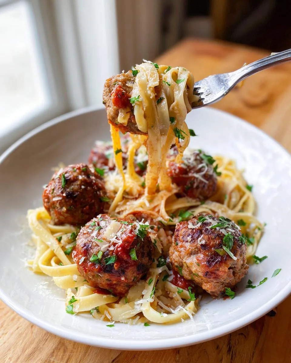 Italian Meatballs Parmesan Noodles - detail 4
