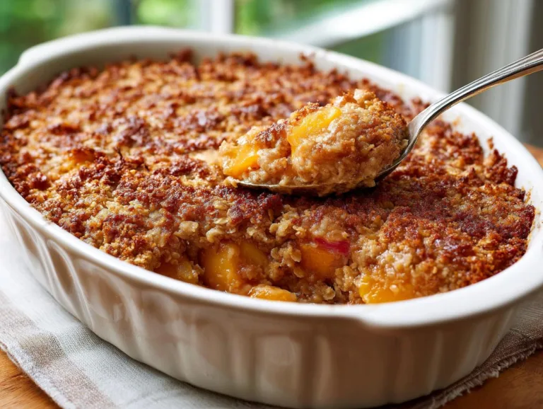 Peach Cobbler Baked Oatmeal