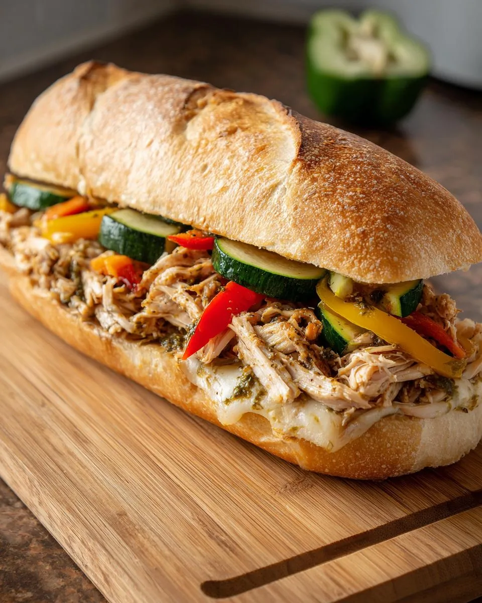 Pesto Chicken Sandwiches Crockpot - detail 2
