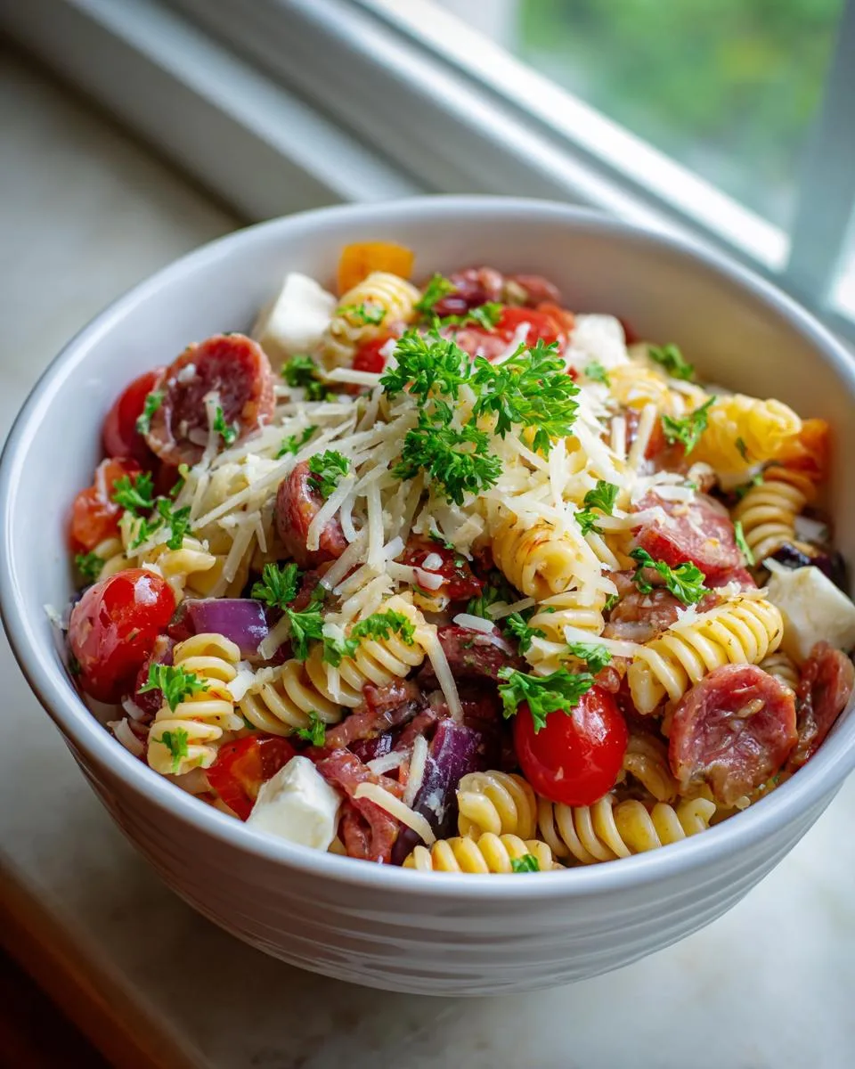 Summer Italian Pasta Salad Bowl - detail 4