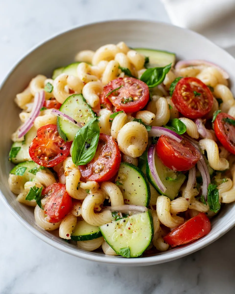 Tomato Cucumber Pasta Salad Bowl - detail 1