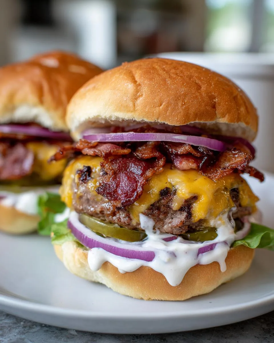 Cheesy Bacon Ranch Burger Sliders - detail 2