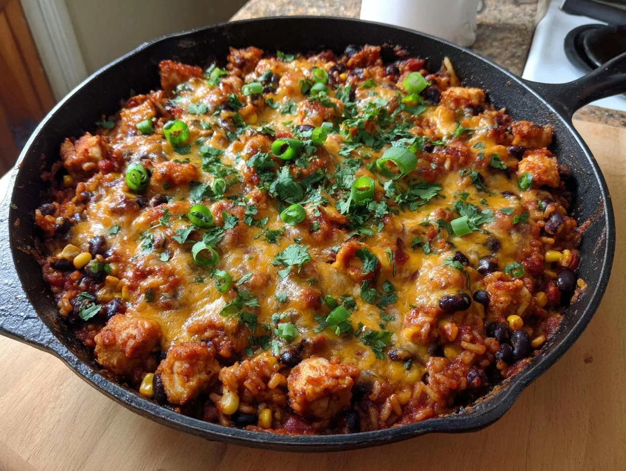 Amazing Cheesy Chicken Rice Skillet in Just 25 Minutes