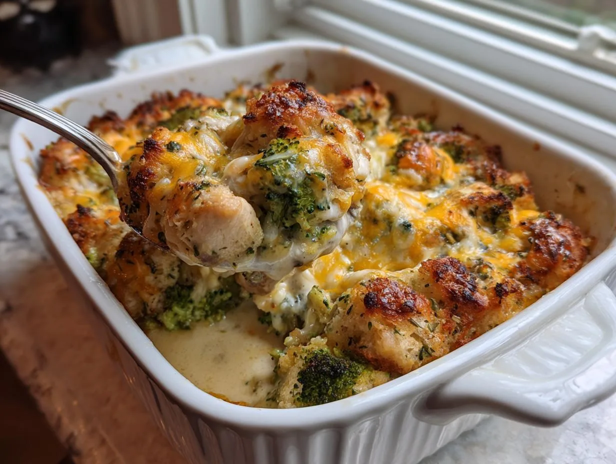 Irresistible Chicken Broccoli Stuffing Bake With 4 Simple Layers