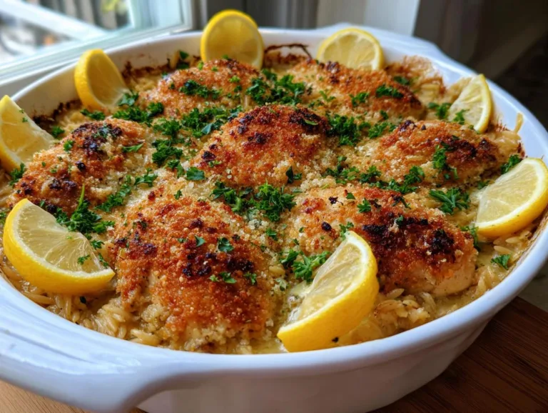 Chicken Piccata Orzo Bake