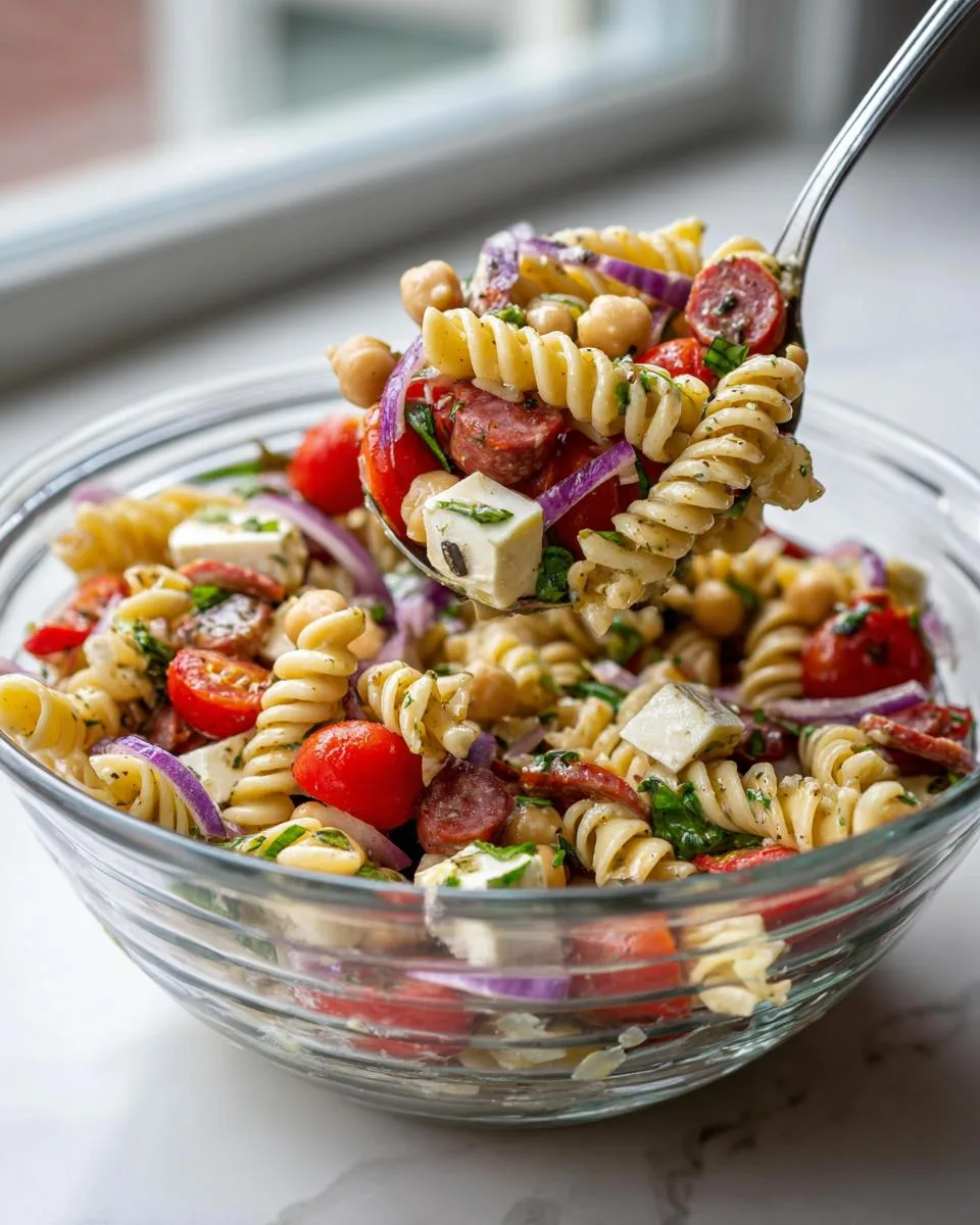 Chickpea Mozzarella Pasta Salad Recipe - detail 3