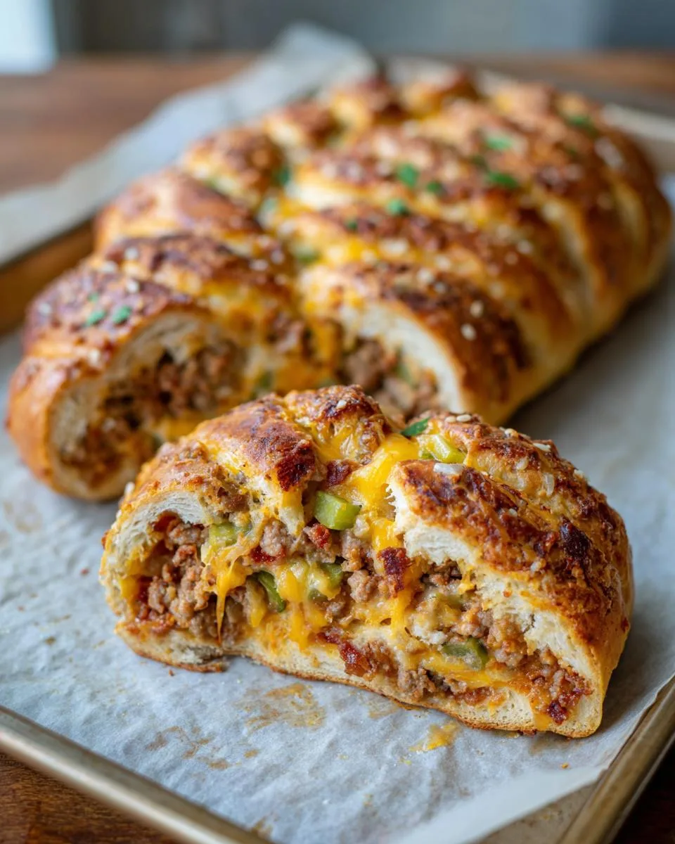 Easy Cheeseburger Garbage Bread - detail 2