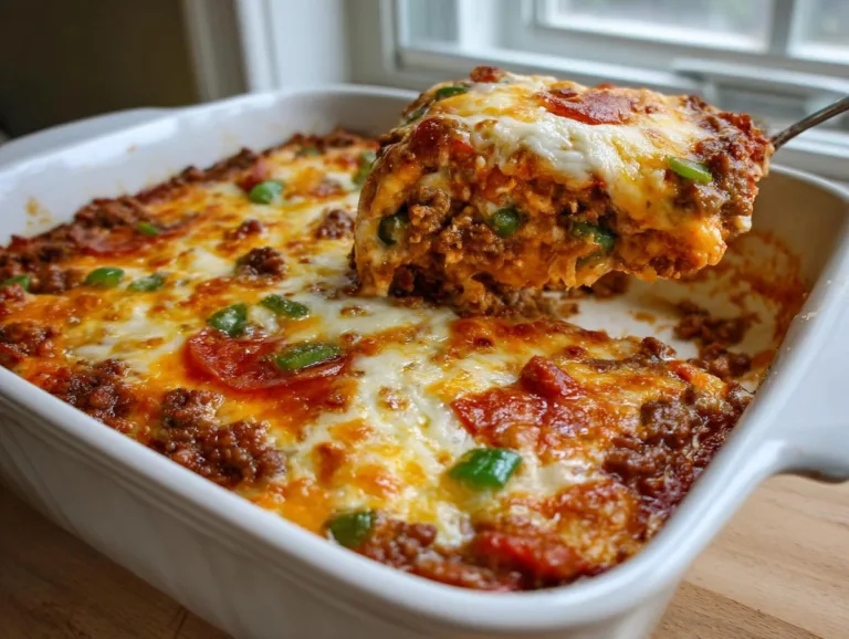 Ground Beef Pizza Casserole