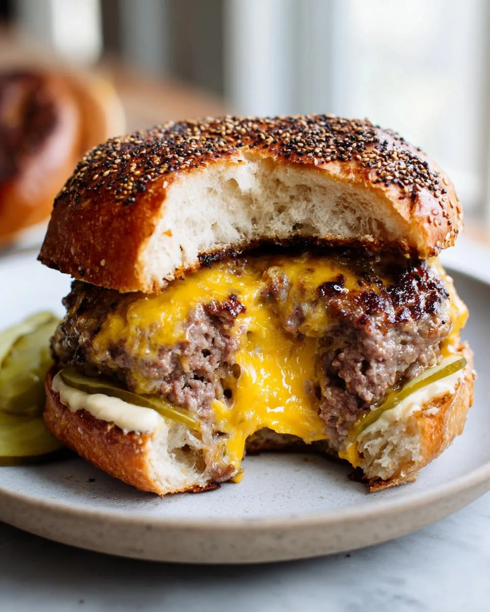 Juicy Lucy Cheddar Burgers - detail 2