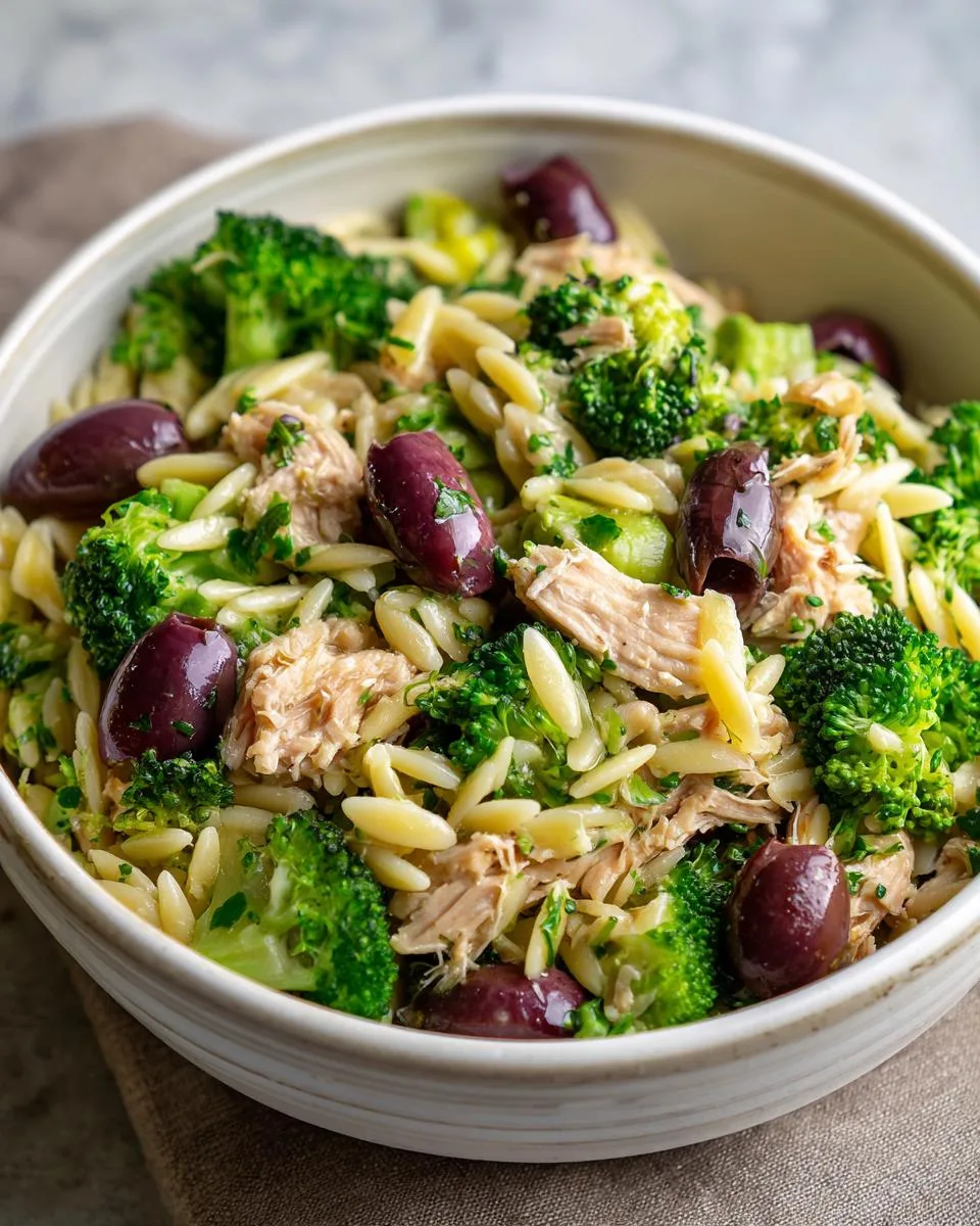 Lemon Tuna Orzo Pasta Salad - detail 1