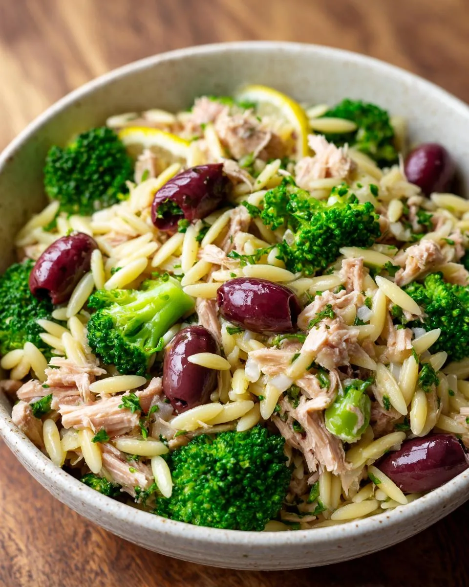 Lemon Tuna Orzo Pasta Salad - detail 2