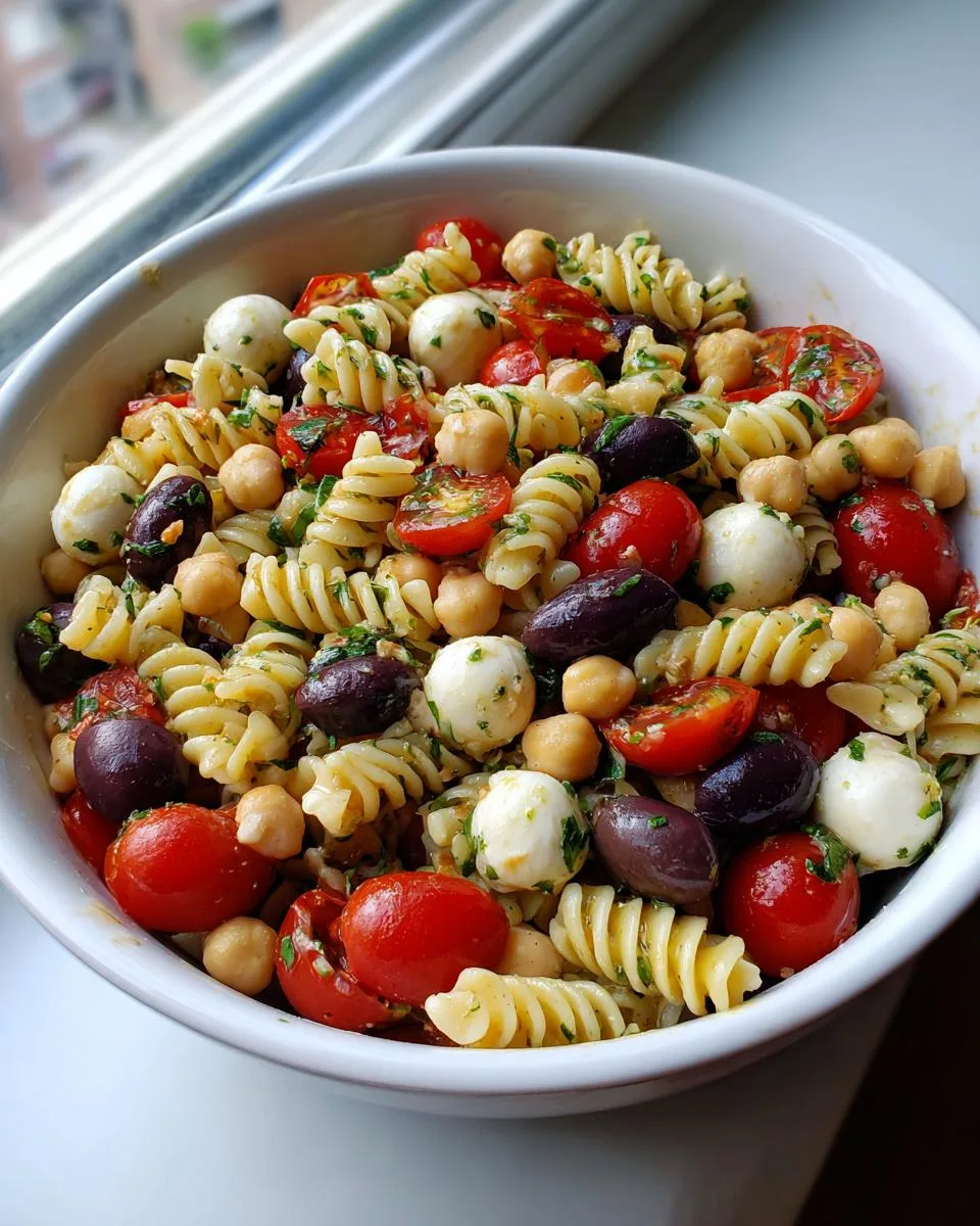 Mozzarella Chickpea Pasta Salad Bowl - detail 1