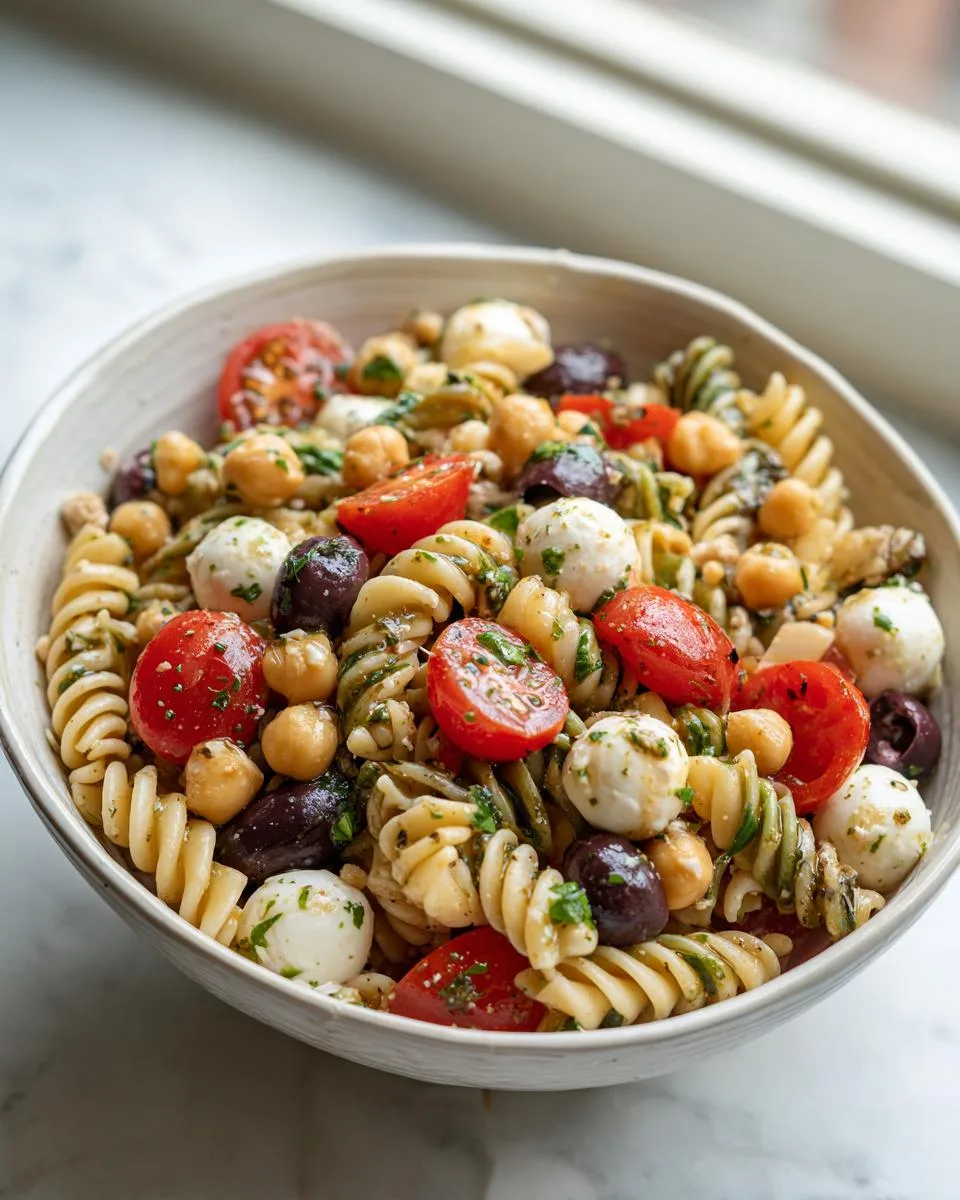 Mozzarella Chickpea Pasta Salad Bowl - detail 2
