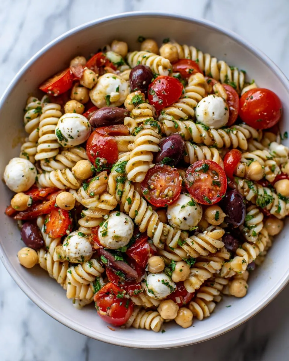 Mozzarella Chickpea Pasta Salad Bowl - detail 4