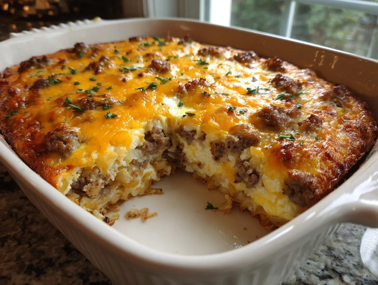 Sausage Hashbrown Breakfast Casserole Saves 45 Minutes