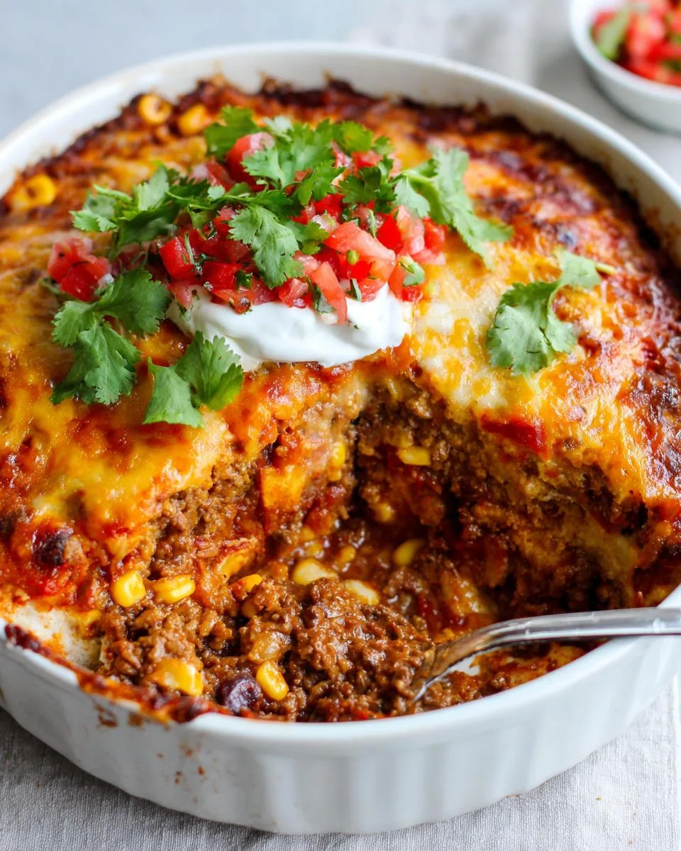Slow Cooker Beef Enchilada Casserole - detail 2