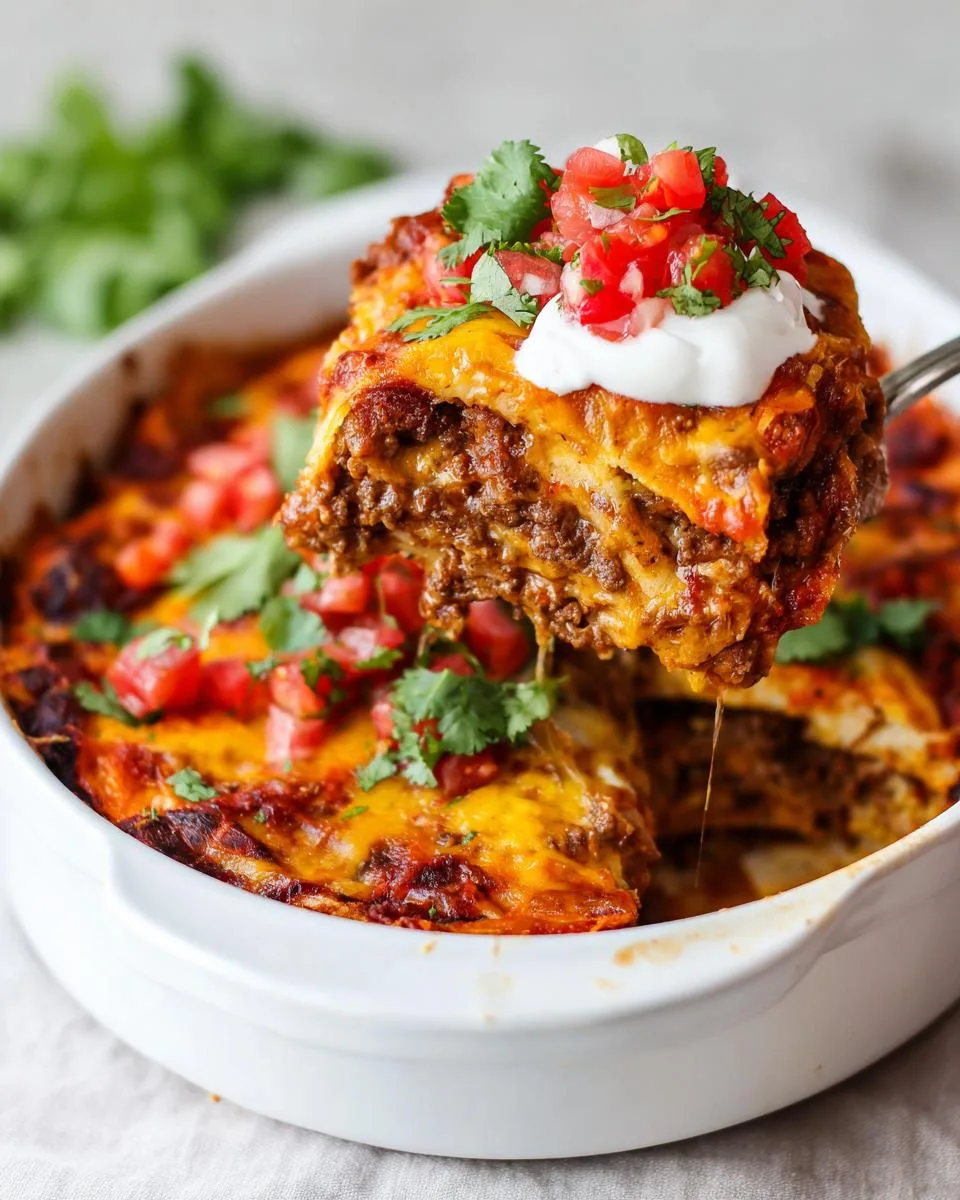 Slow Cooker Beef Enchilada Casserole - detail 3