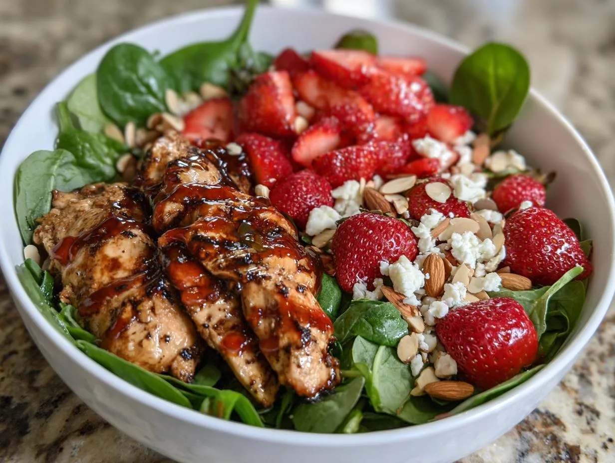 Amazing 30-Minute Strawberry Balsamic Chicken Salad Bowl
