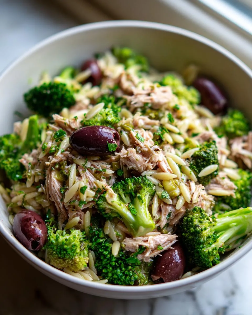 Tuna Broccoli Orzo Salad Bowl - detail 2