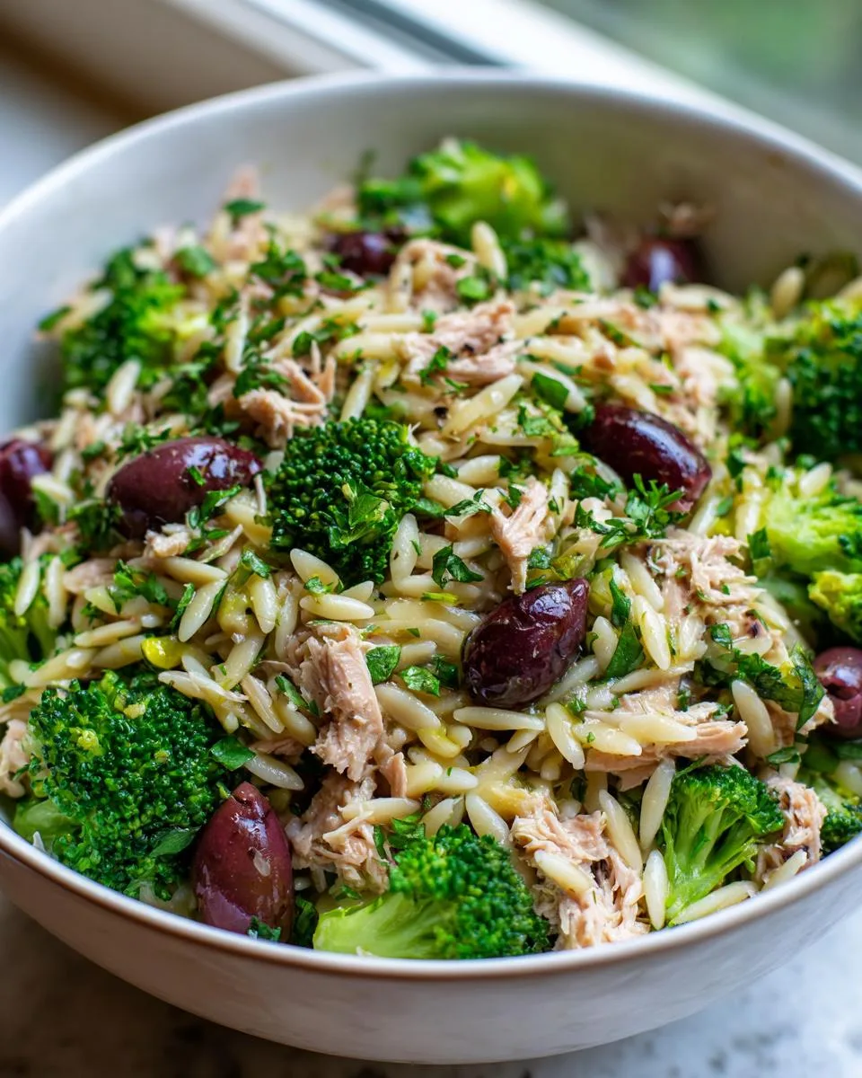 Tuna Broccoli Orzo Salad Bowl - detail 3