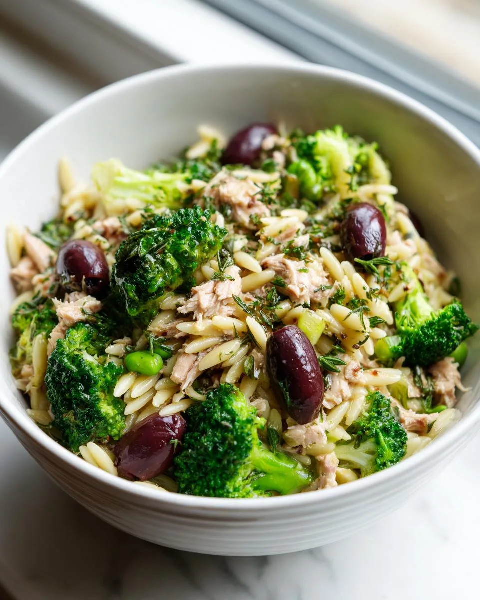 Tuna Broccoli Orzo Salad Bowl - detail 4